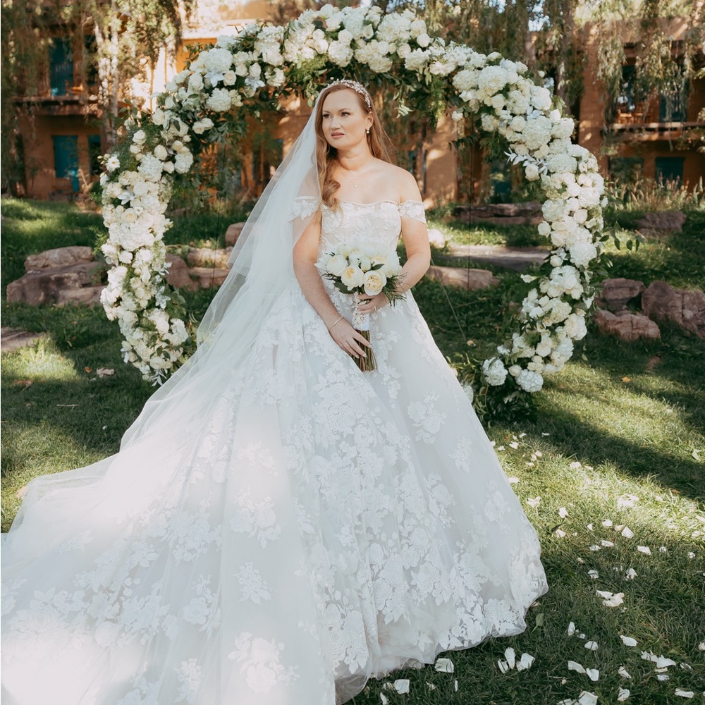Ines Di Santo Sylvie Wedding Ballgown with matching veil